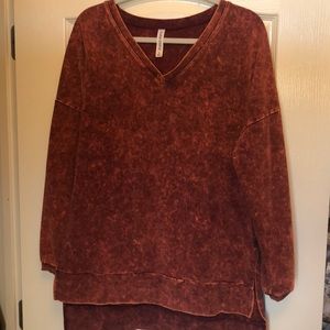 Orange acid wash tee